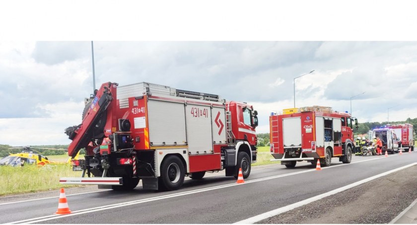 Dwie osoby poszkodowane w wypadku w Korczowej. Potrzebny był transport śmigłowcem 