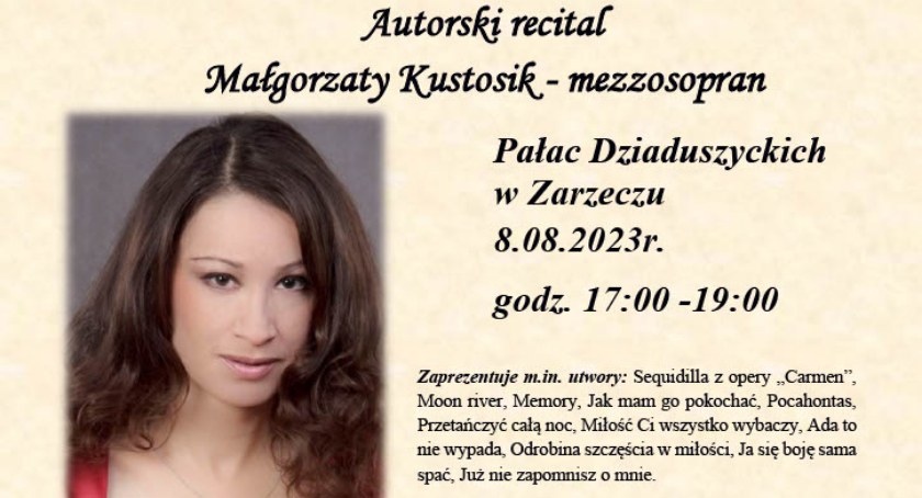 Autorski recital Małgorzaty Kustosik - mezzosopran