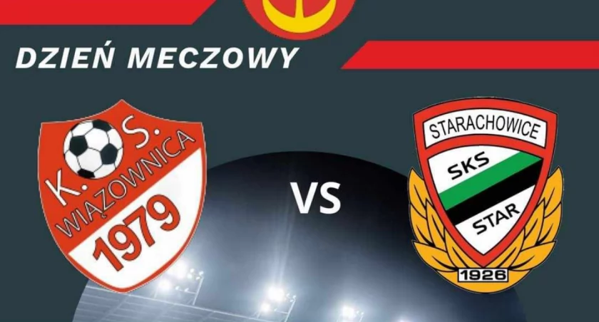 Mecz KS Wiązownica vs. Star Starachowice na stadionie sportowym w Wiązownicy