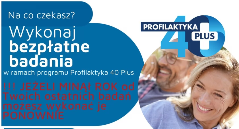 Bezpłatne badania - Profilaktyka 40 Plus w Tuligłowach
