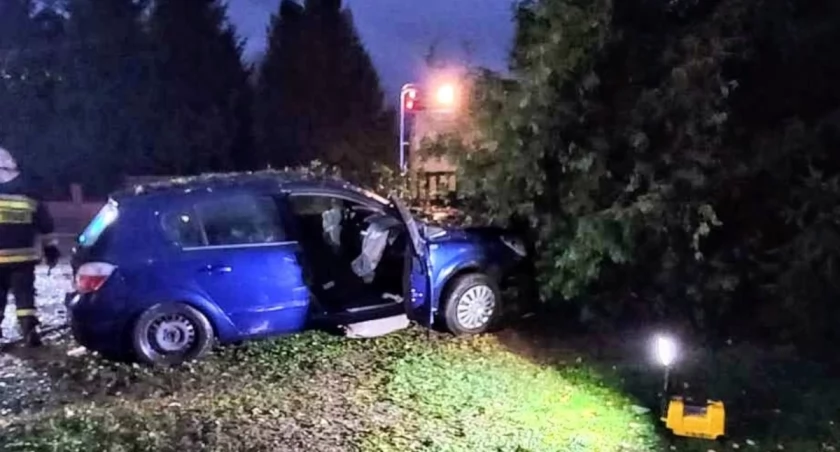 Kierowca stracił panowanie nad pojazdem i wjechał na posesję przy ul. Lubelskiej w Szówsku