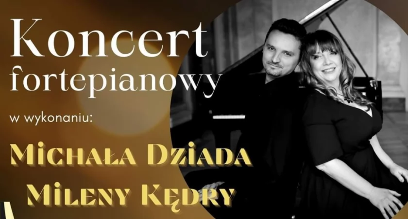Koncert fortepianowy w wykonaniu Michała Dziada i Mileny Kędry w Pałacu Dzieduszyckich w Zarzeczu