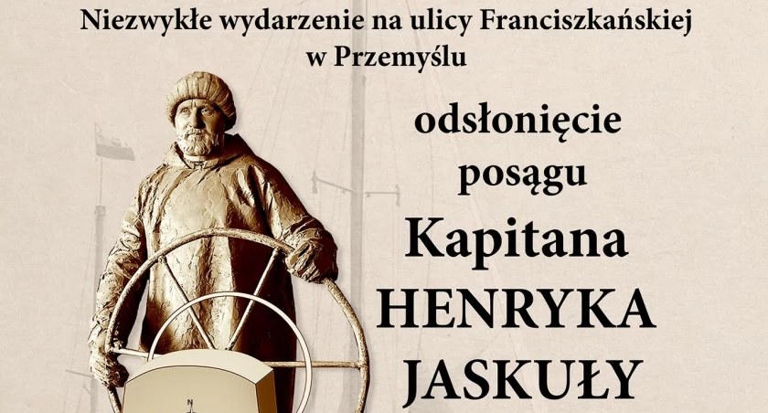 Odsłonięcie posągu Kapitana Henryka Jaskuły na ulicy Franciszkańskiej w Przemyślu