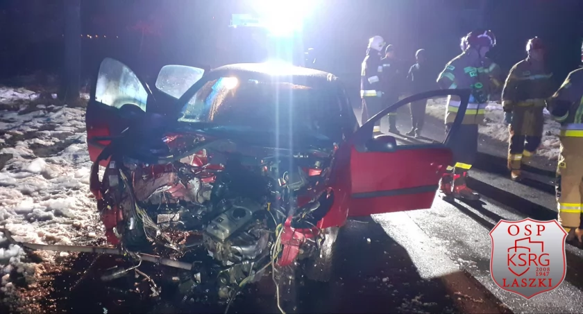 60-letni kierowca stracił panowanie na pojazdem i uderzył w drzewo pomiędzy Makowiskiem i Bobrówką
