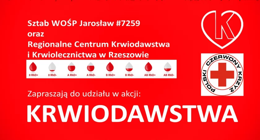 Akcja krwiodawstwa w ramach Wielkiej Orkiestry Świątecznej Pomocy na Rynku w Jarosławiu