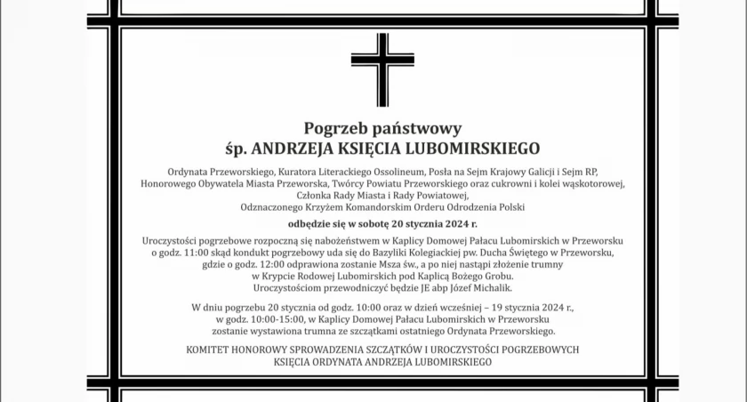 Pogrzeb państwowy śp. Andrzeja Księcia Lubomirskiego w Przeworsku