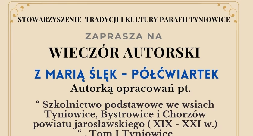 Spotkanie autorskie Marii Ślęk-Półćwiartek w Tyniowicach 