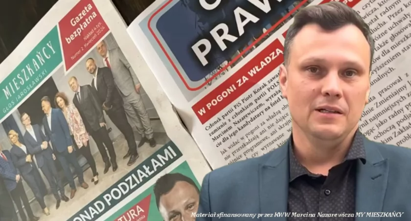 Marcin Nazarewicz, kandydat na burmistrza Jarosławia odnosi się do ulotki Waldemara Palucha 