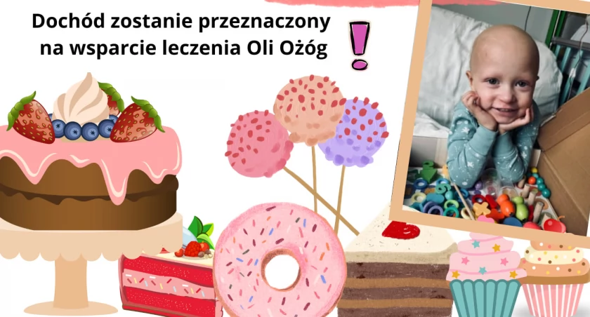 Kiermasz ciast dla Oli przed kościołem w Gniewczynie Łańcuckiej