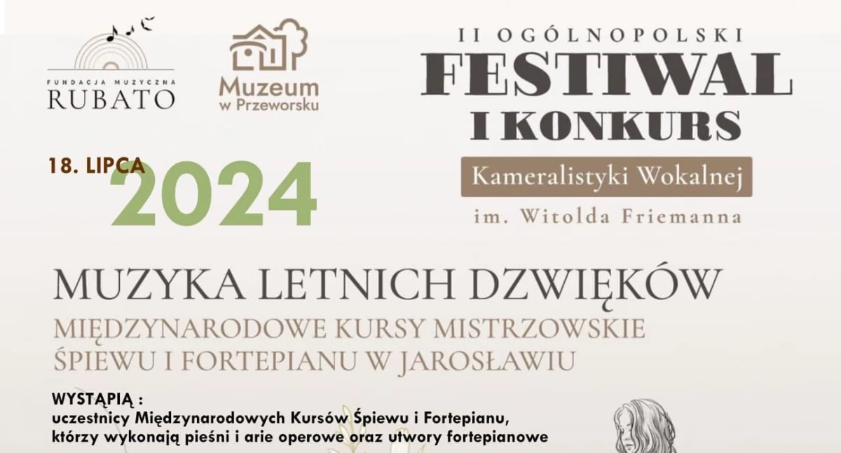 II Ogólnopolski Festiwal i Konkurs Kameralistyki Wokalnej - Muzyka Letnich Dźwięków w Zamku Kazimierzowskim w Przemyślu