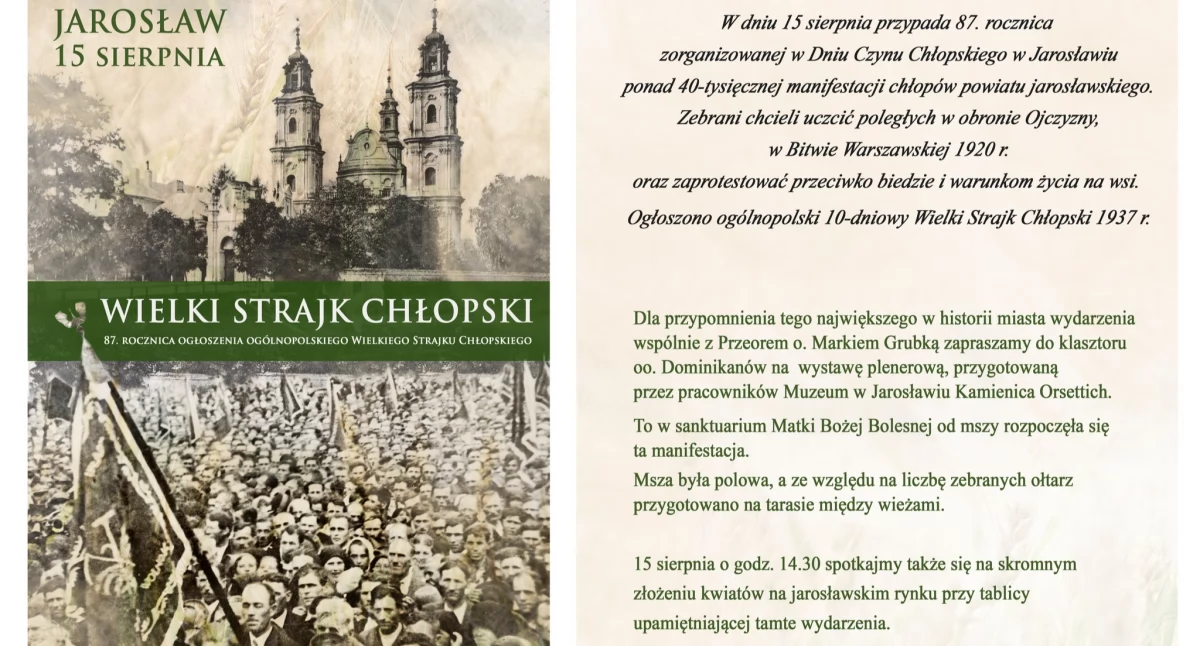 Upamiętnienie w 87. rocznicę Czynu Chłopskiego w Jarosławiu