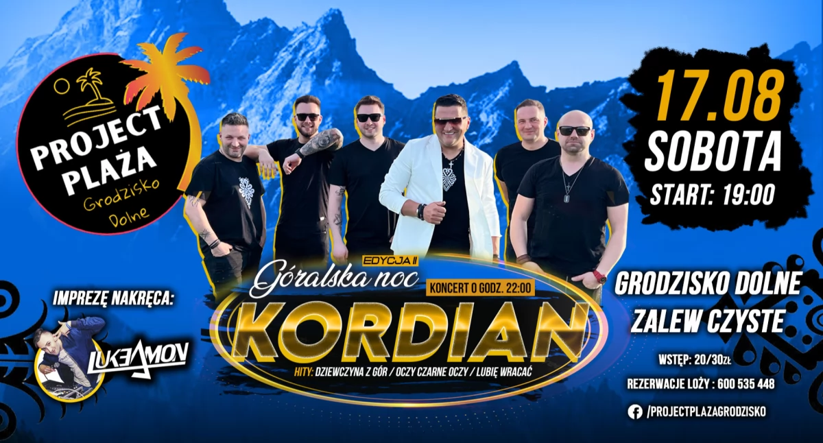 Kordian podczas Góralskiej Nocy w Grodzisku Dolnym nad zalewem Czytse