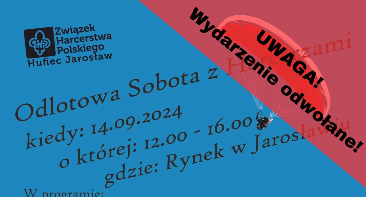 IMPREZA ODWOŁANA  Odlotowa sobota z harcerzami