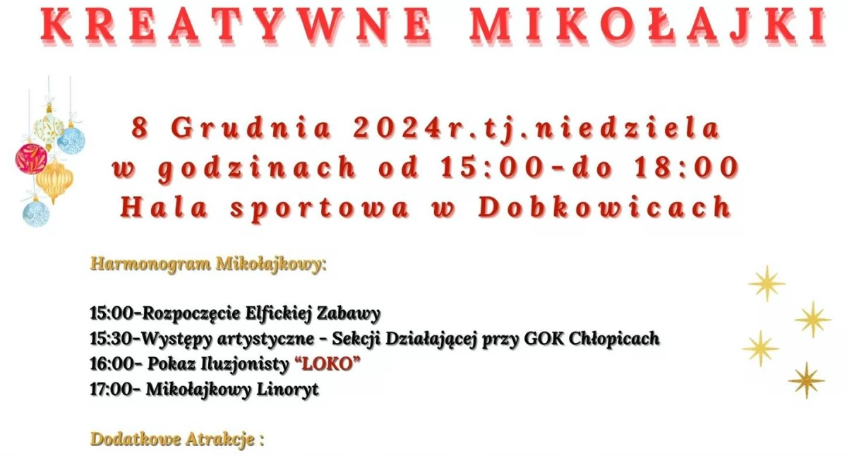 Kreatywne Mikołajki w Dobkowicach 