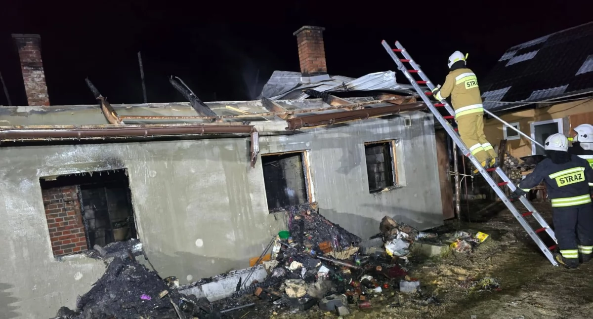 Pożar budynku mieszkalnego w Bobrówce