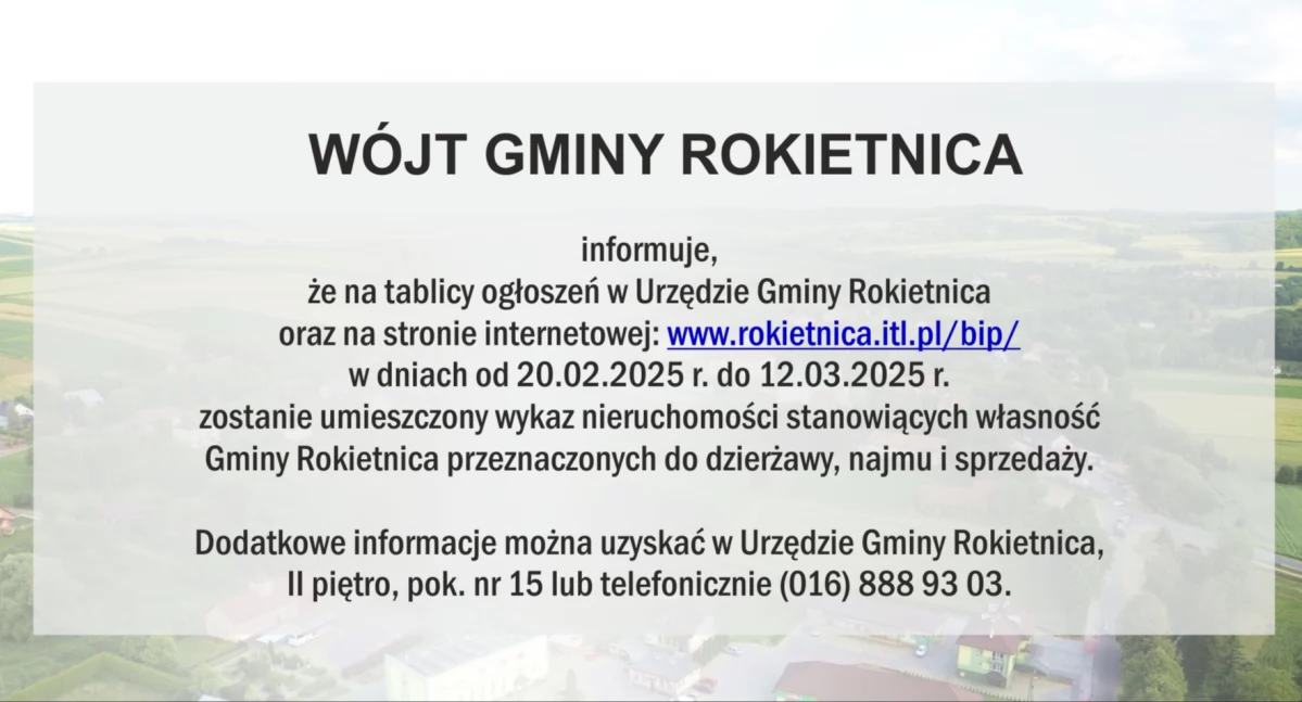 Ogłoszenie Wójta Gminy Rokietnica