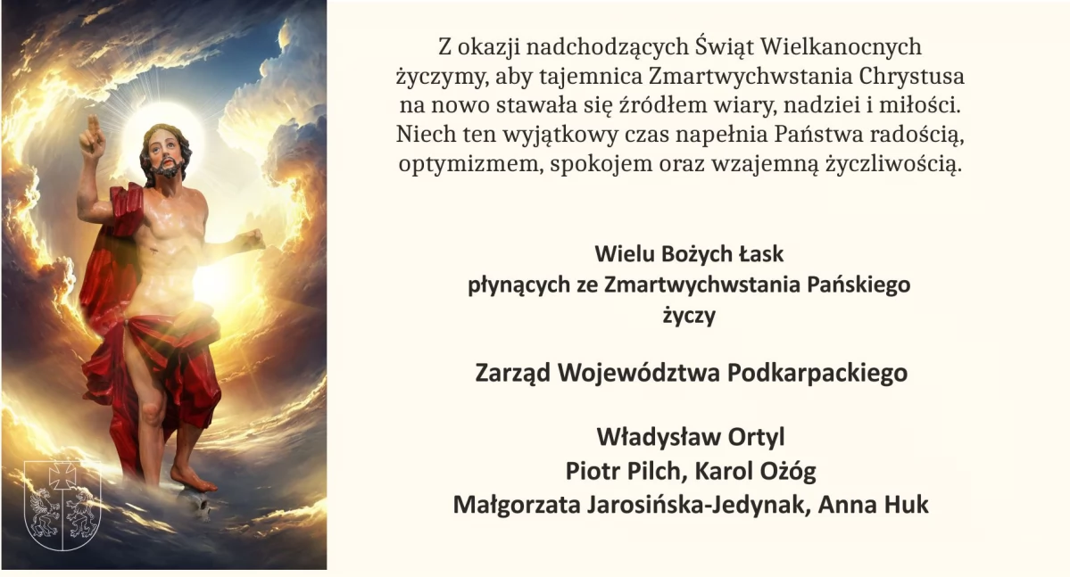 Życzenia Wielkanocne Marszałka i Zarządu Województwa Podkarpackiego 
