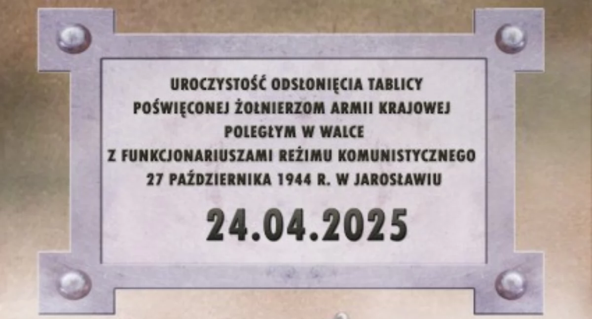 Uroczyste odsłonięcie tablicy poświęconej Żołnierzom Armii Krajowej w Jarosławiu