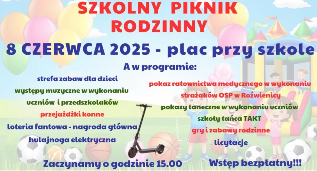 Szkolny piknik rodzinny w Roźwienicy 