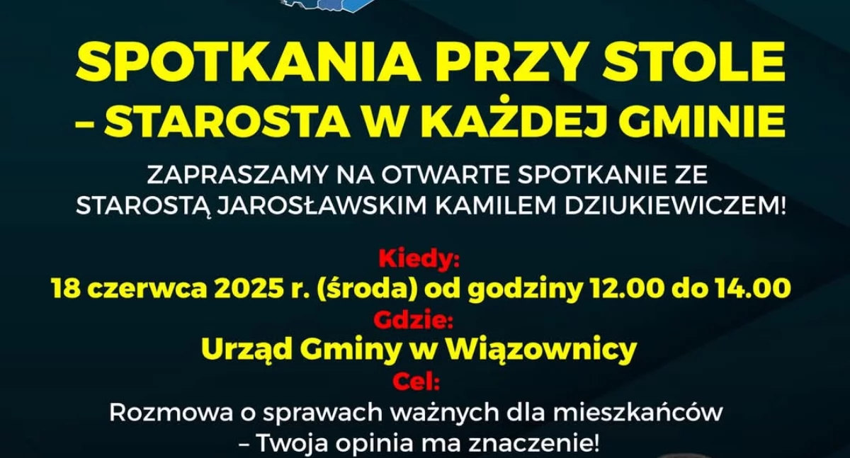 Spotkanie ze Starostą Kamilem Dziukiewiczem w Wiązownicy 