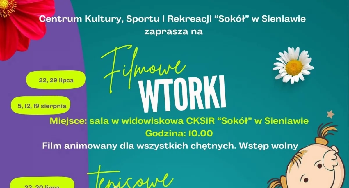 Filmowe wtorki, tenisowe środy i kreatywne czwartki w CKSiR 
