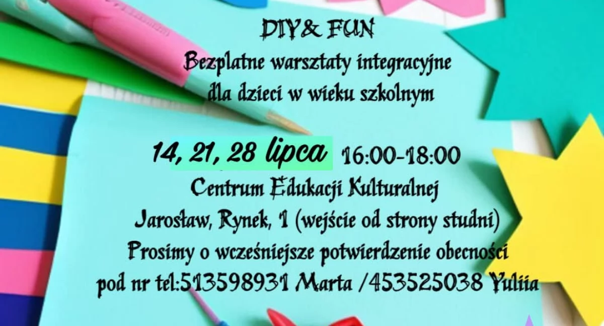 Warsztaty integracyjne dla dzieci DIY & FUN w Jarosławiu