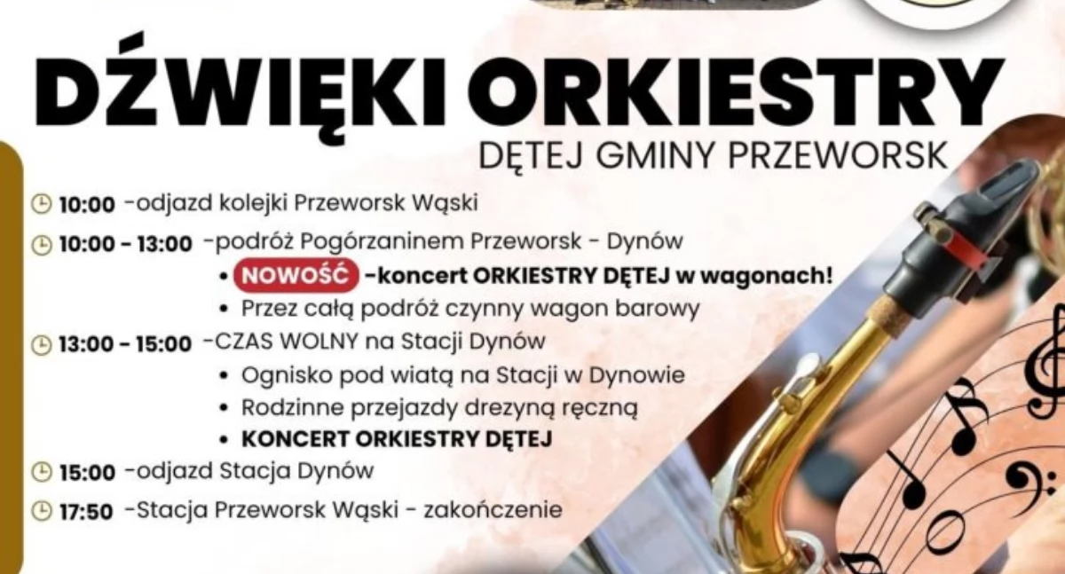 Koncert w pociągu i ognisko w Dynowie