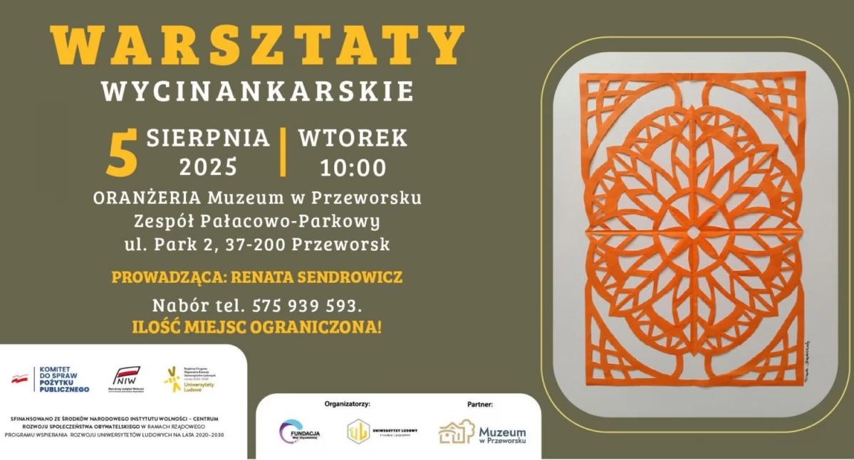  Warsztaty tworzenia wycinanki w Zespole Pałacowo-Parkowego w Przeworsku 