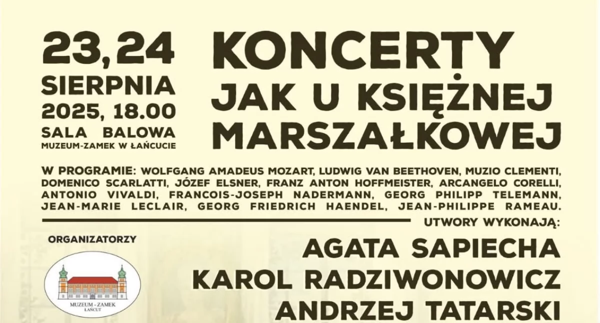 Koncert Jak u Księżnej Marszałkowskiej w Zamku w Łańcucie 