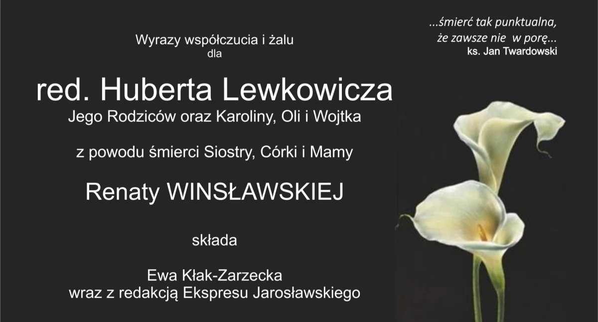 KONDOLENCJE: Wyrazy współczucia i żalu
