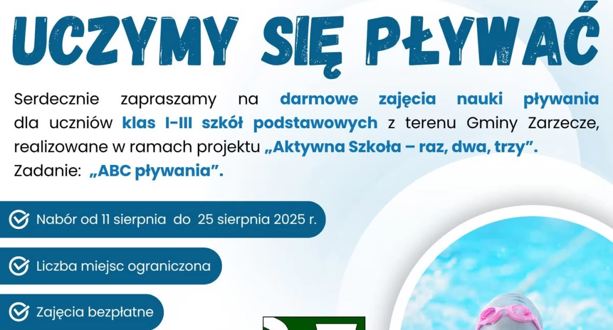 Nauka pływania  „ABC pływania” w Zarzeczu 