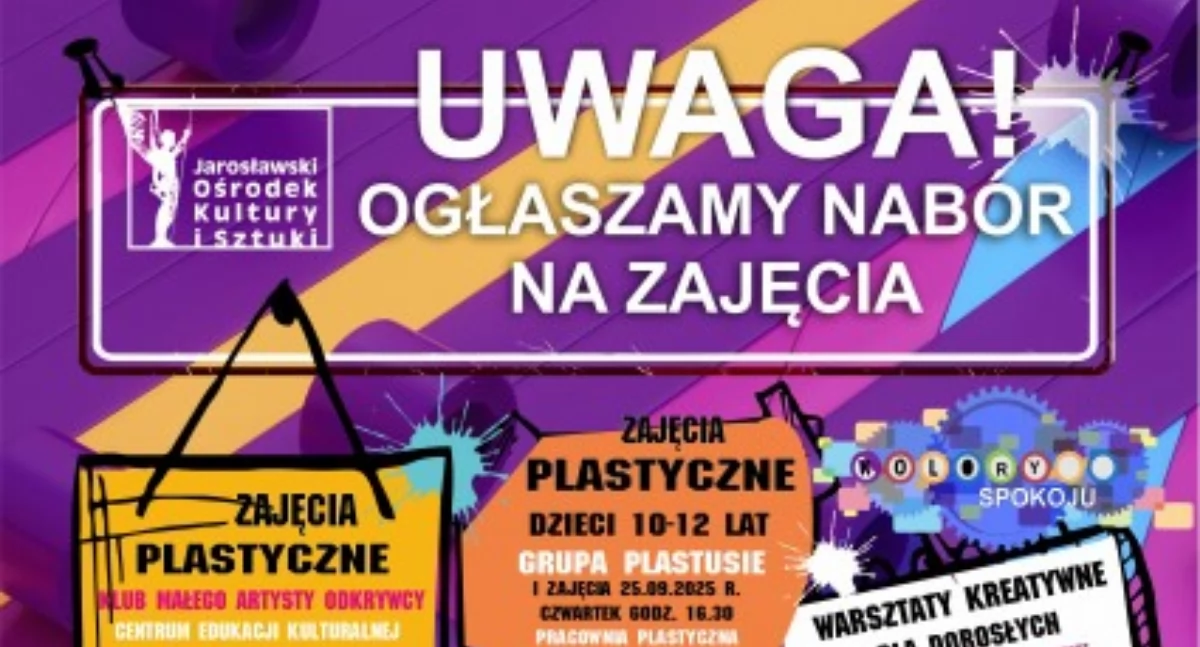 Zajęć dla dzieci i młodzieży w Jarosławskim Ośrodku Kultury i Sztuki