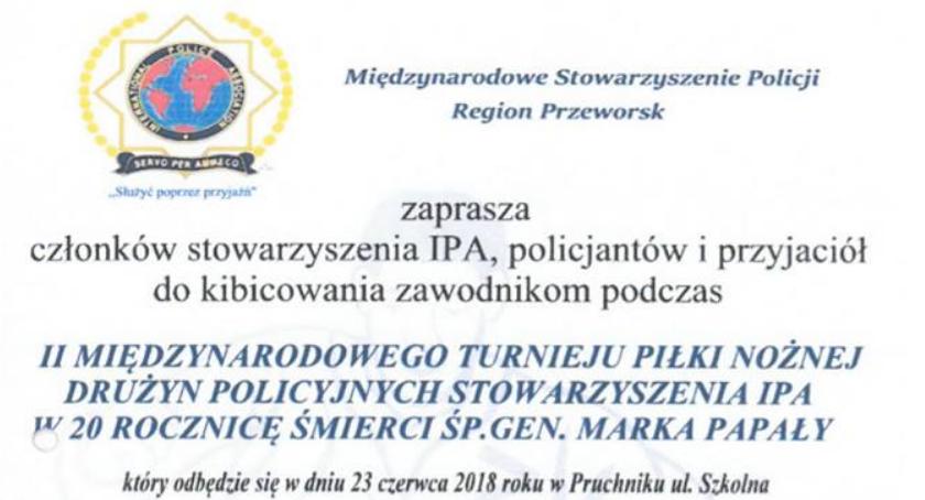 II Międzynarodowy Turniej Piłki Nożnej Drużyn Policyjnych Stowarzyszenia IPA