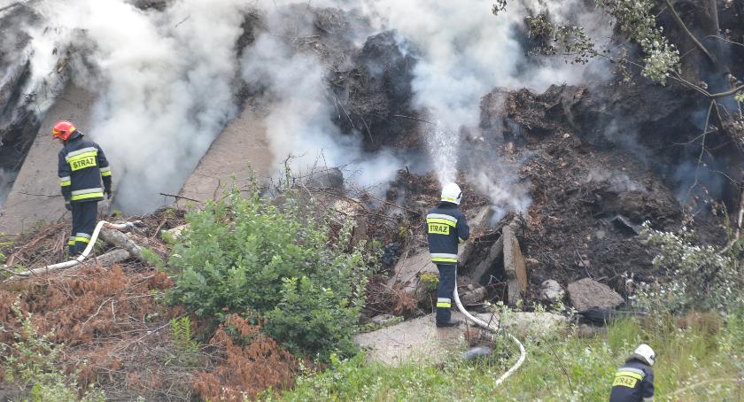 Pożar dzikiego wysypiska odpadów przy ul. Krakowskiej