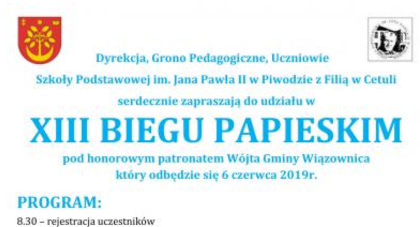 Bieg Papieski w Piwodzie
