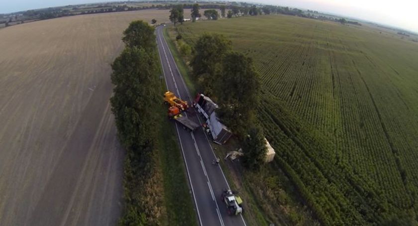 Kolizja w Makowisku widziana z powietrza 