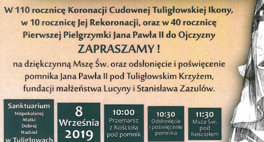 Odsłonięcie i poświęcenie pomnika Jana Pawła II pod Tuligłowskim Krzyżem