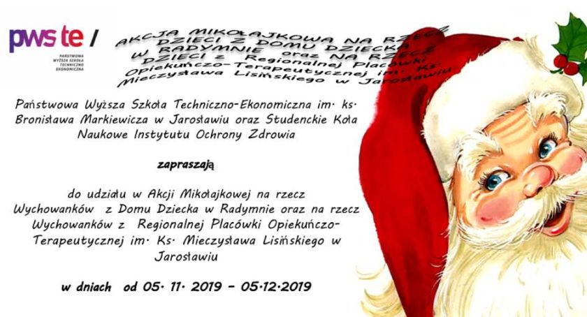 Akcja Mikołajkowa na rzecz wychowanków z Domu Dziecka w Radymnie oraz Regionalnej Placówki Opiekuńczo-Terapeutycznej w Jarosławiu