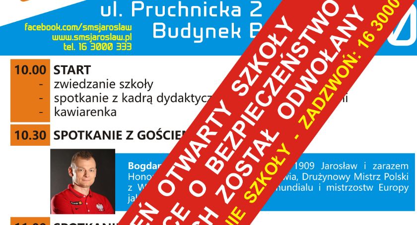 ODWOŁANY Dzień Otwarty w Szkole Mistrzostwa Sportowego w Jarosławiu
