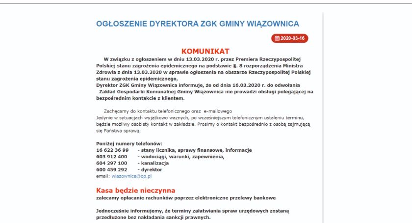 Odczyt liczników należy podać telefonicznie - apeluje Zakład Gospodarki Komunalnej w Wiązownicy