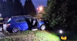 Kierowca stracił panowanie nad pojazdem i wjechał na posesję przy ul. Lubelskiej w Szówsku