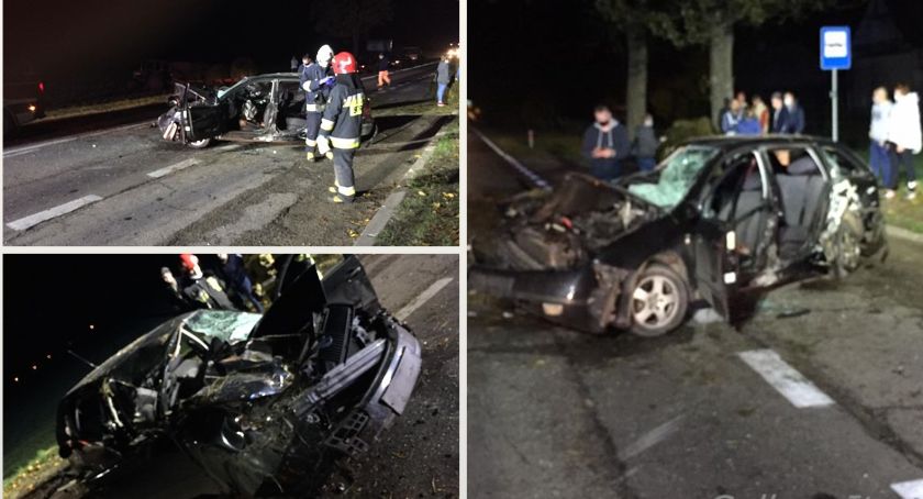 Tragiczny wypadek na DK63. Nie żyje 28-letni kierowca samochodu osobowego [FOTO]