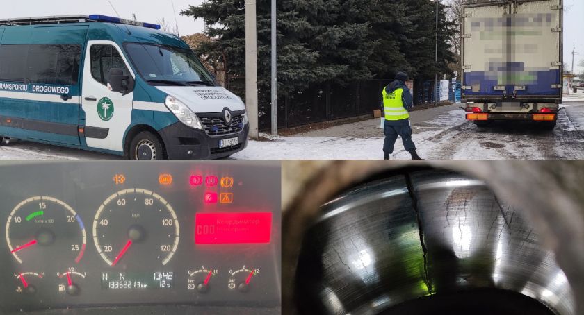 Łomża. Patrol zatrzymał zestaw z niebezpiecznymi usterkami [FOTO]