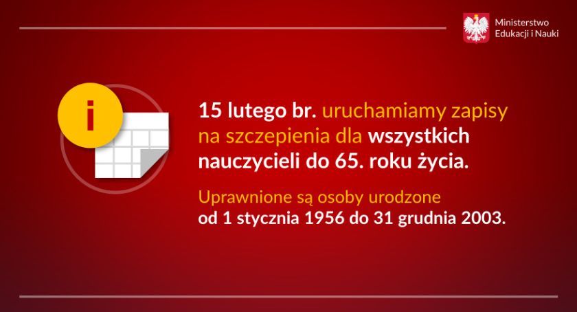 Od dziś zapisy na szczepienia dla wszystkich nauczycieli do 65. roku życia