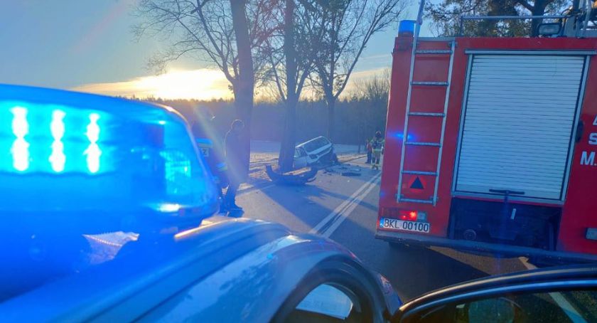 Wypadek na DK63! Kierowca seata w szpitalu