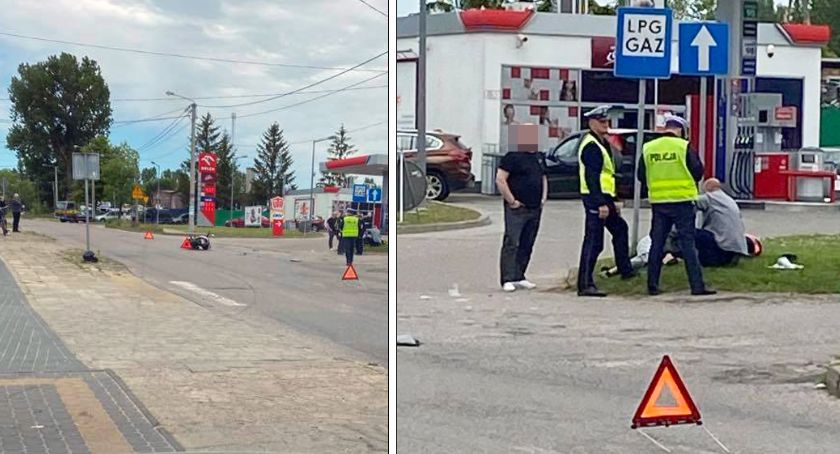 Wypadek z udziałem motocyklisty w Jedwabnem [FOTO]
