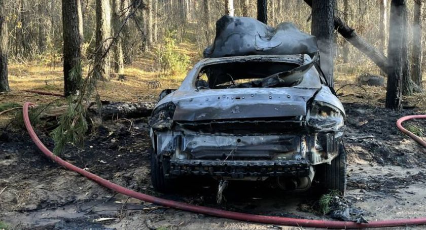 Kierowca spalonego mitsubishi nie został jeszcze odnaleziony