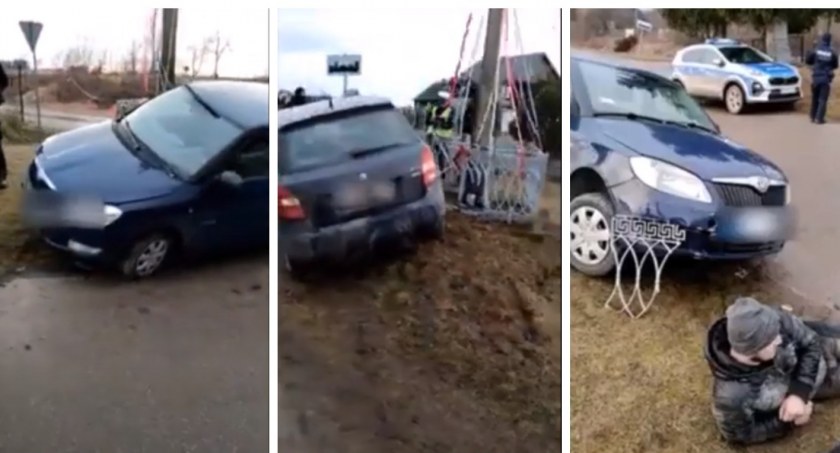 Przewoził nielegalnych migrantów. Zatrzymał się na krzyżu [VIDEO]