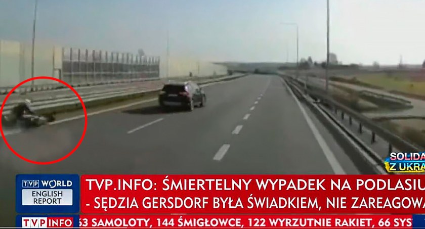 Nagranie z wypadku na obwodnicy Zambrowa. Tym autem mieli jechać Małgorzata Gersdorf i jej mąż [VIDEO]