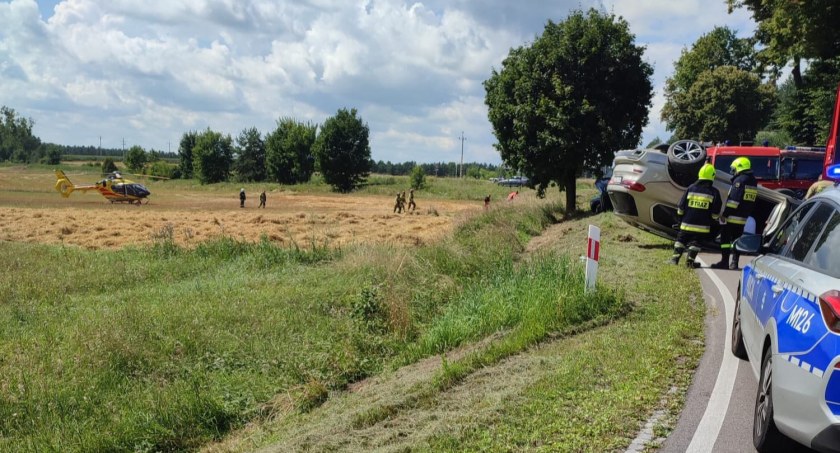 DK64. Zderzenie dwóch pojazdów w Strękowej Górze